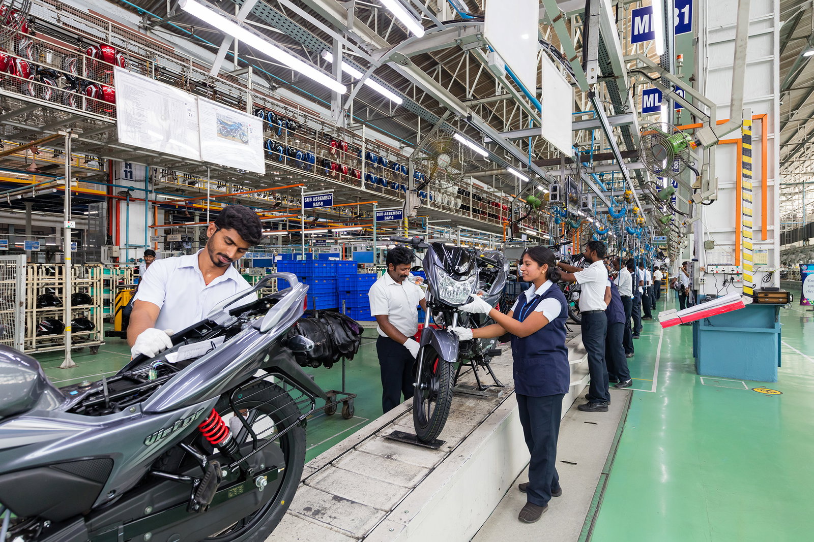 Staff on one of the scooter lines