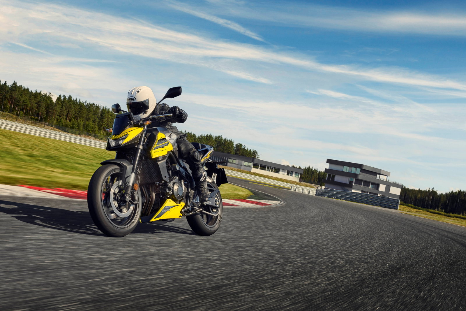 Honda CB750 Hornet riding on a track