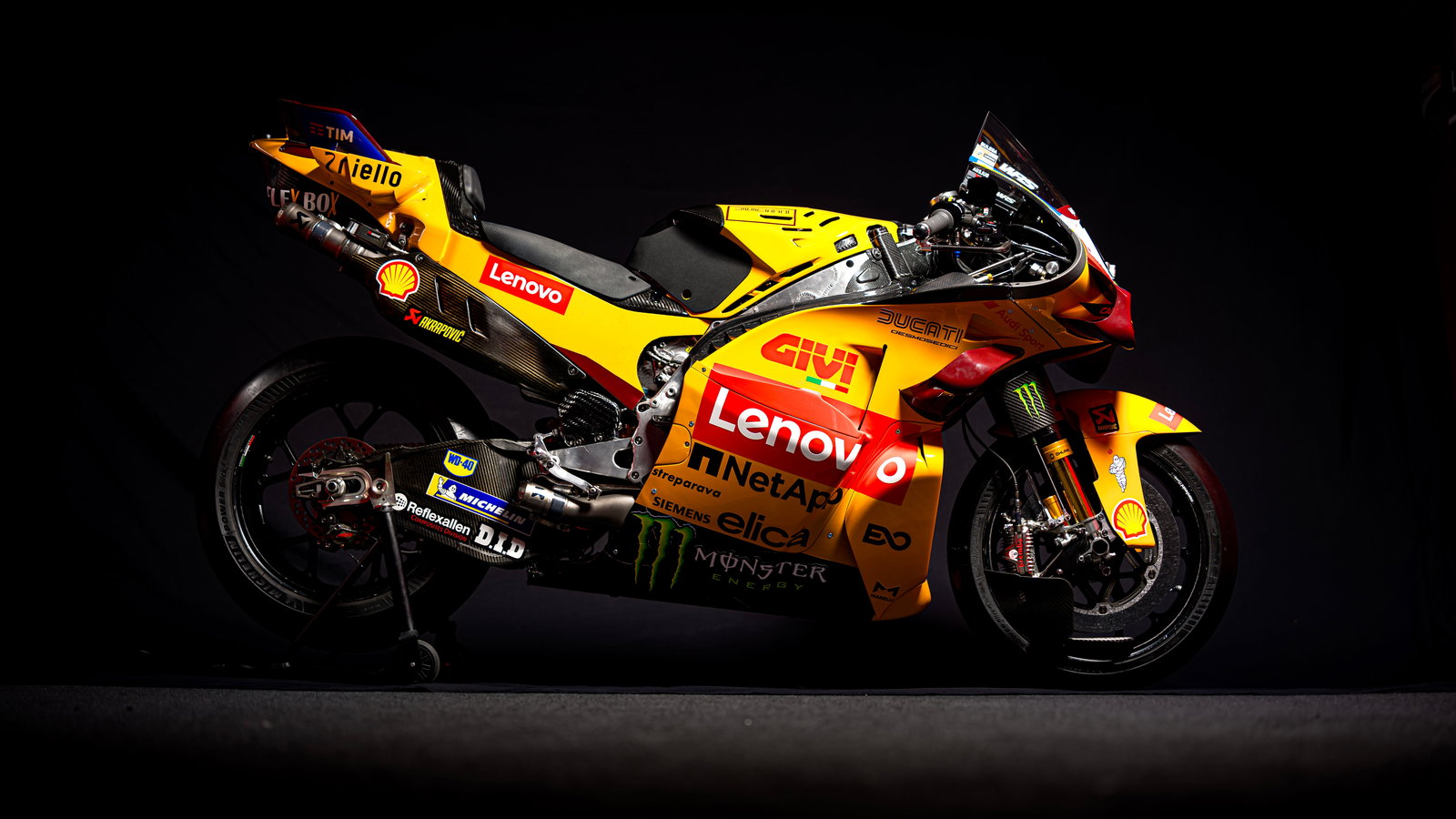 Ducati Desmosedici GP bike in a special livery