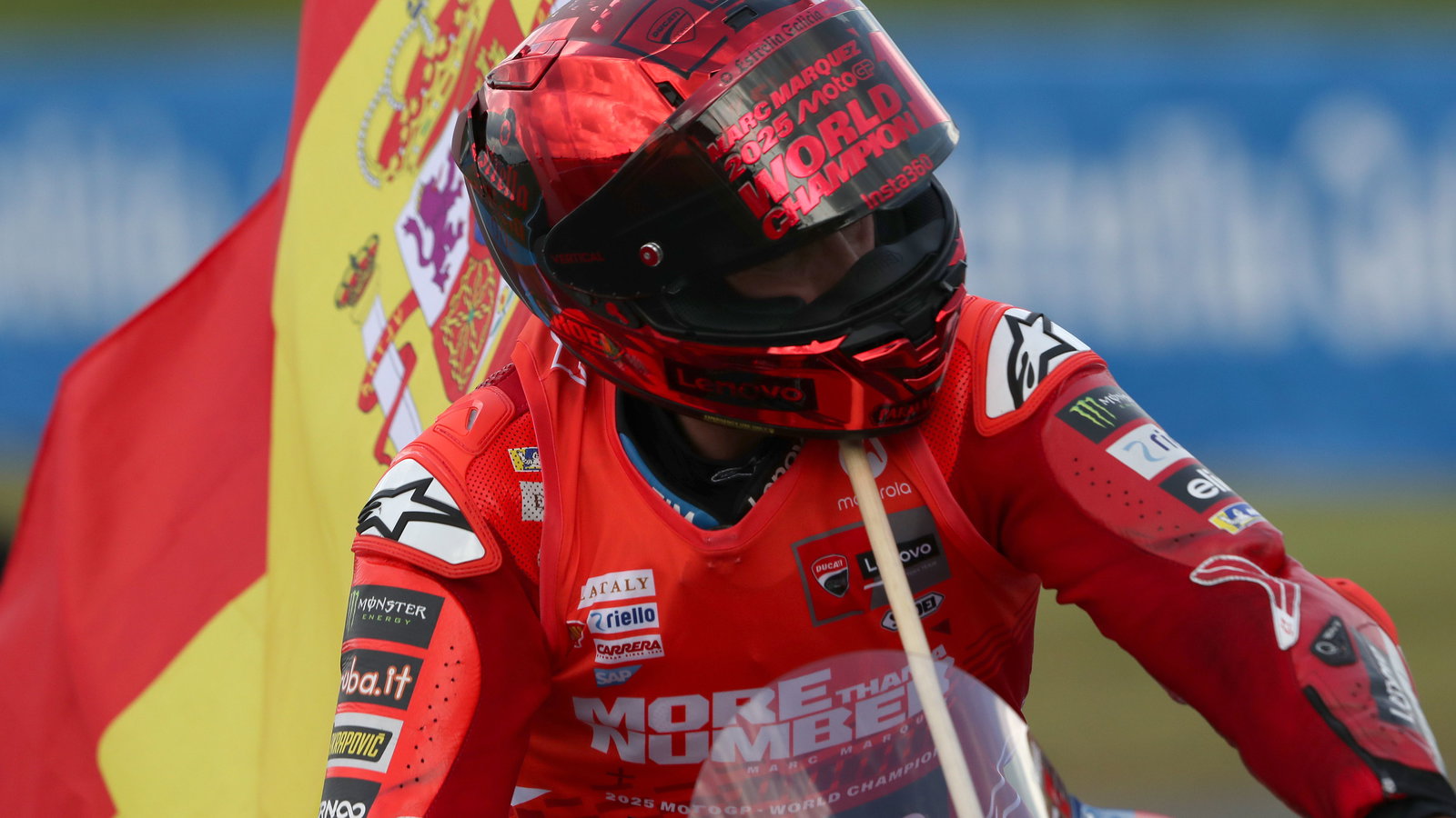 Limited edition Shoei helmet worn by Marc Marquez