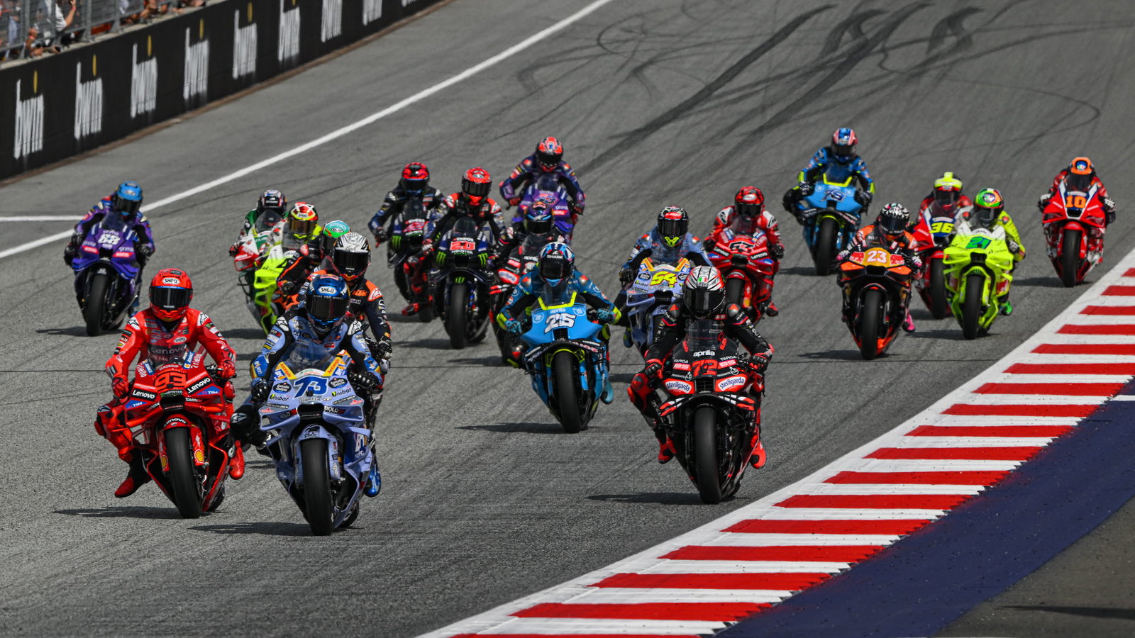 MotoGP riders racing in Austria
