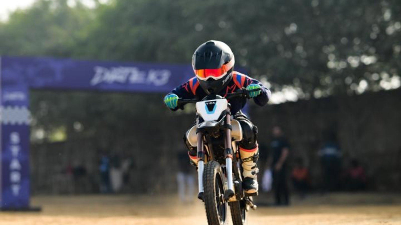 Hero Vida electric dirt bike in action