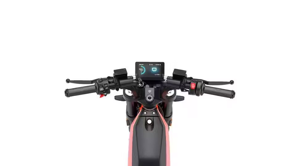 The bikes boasts a TFT dash and removable batteries