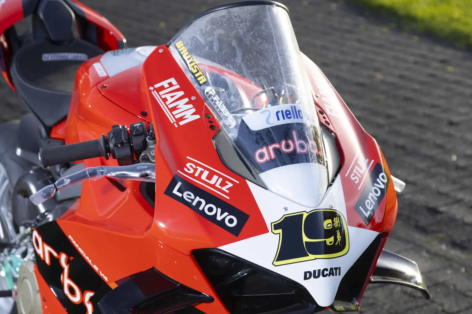 Front of the Alvaro Bautista Panigale V4 replica