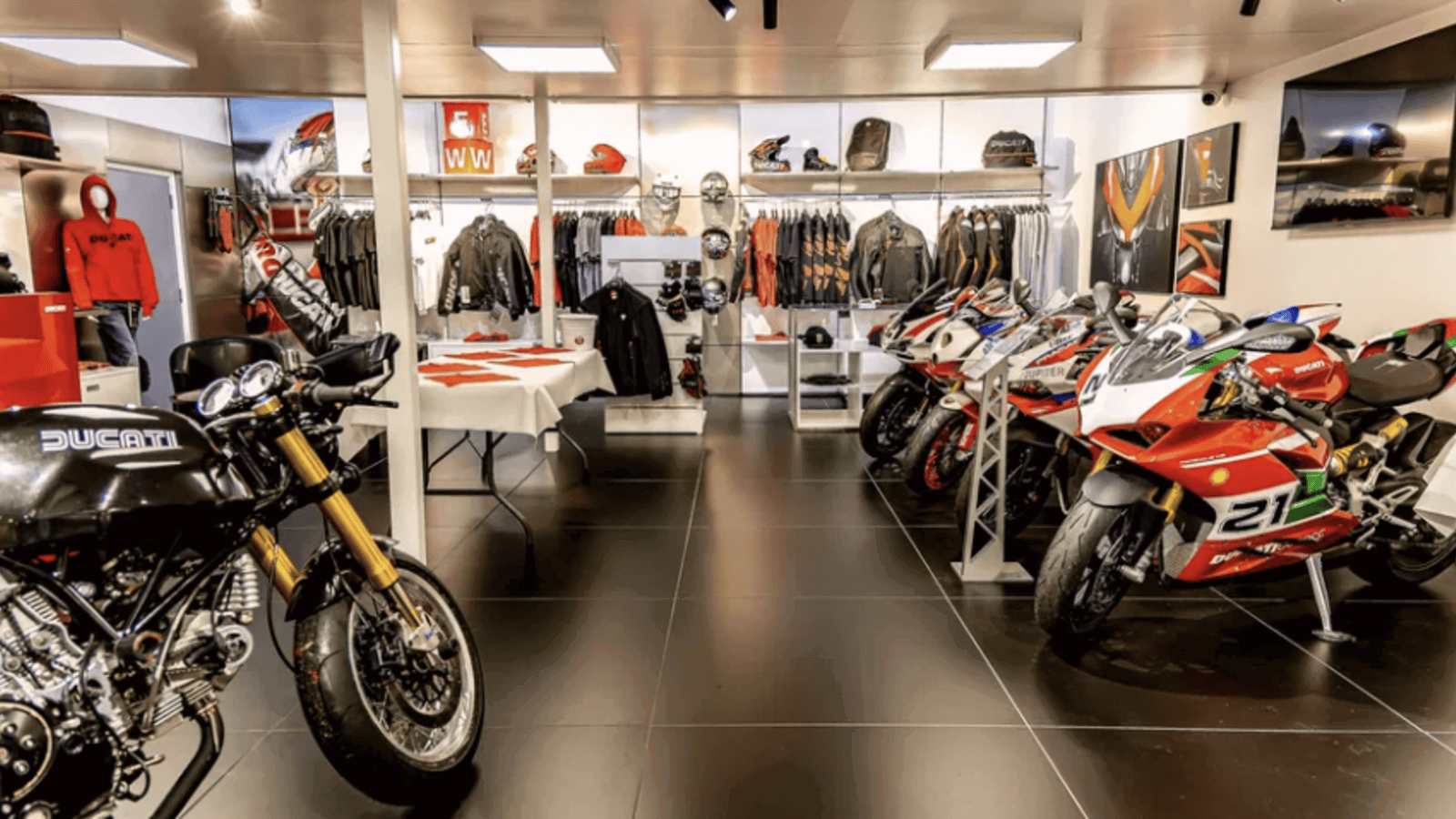 Inside a Ducati dealership