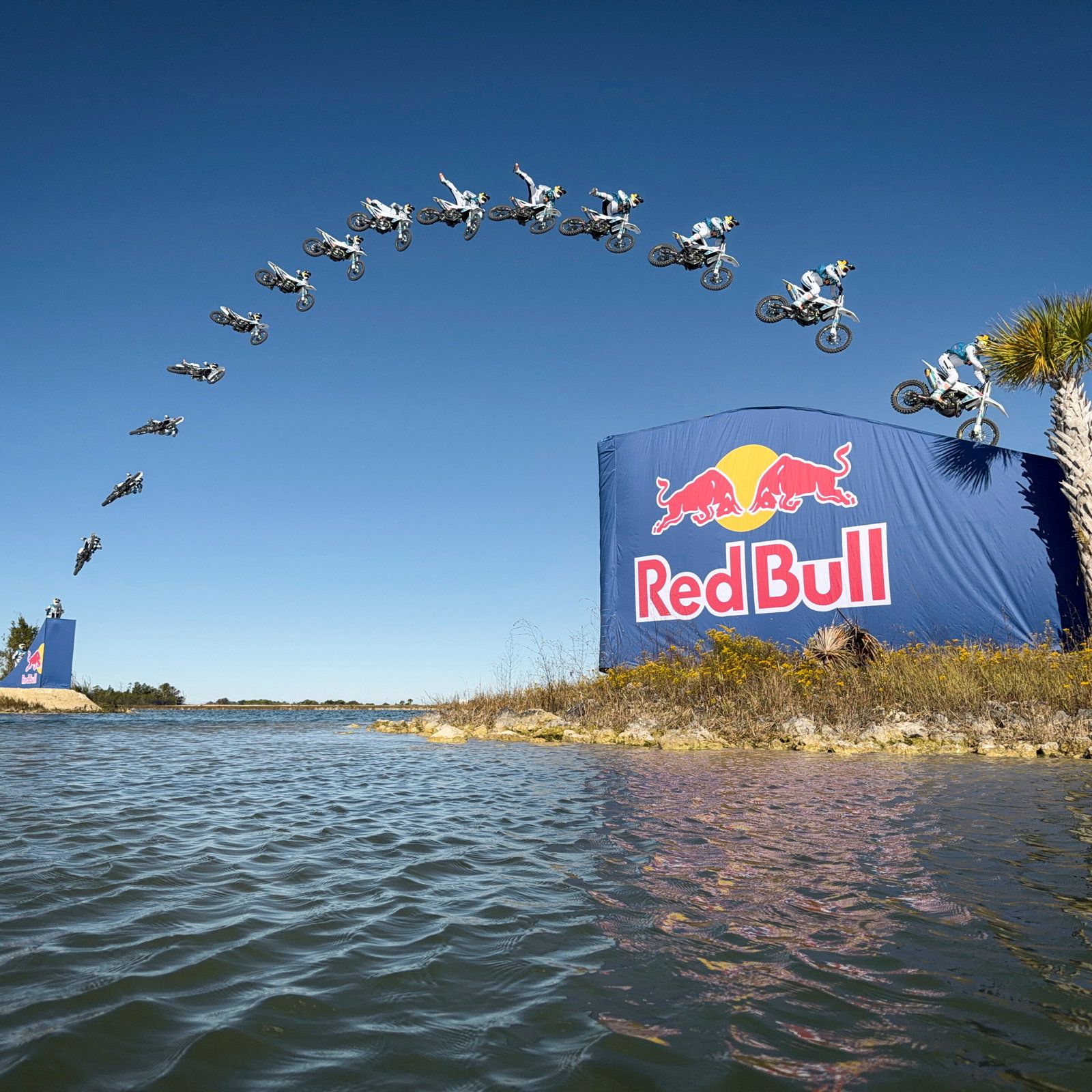 Tyler Bereman Jumps Six Islands on a Dirt Bike in Red Bull Island Hopper