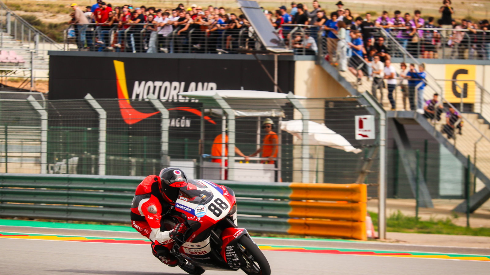 UniBo Motorsport's electric race bike riding at Aragon