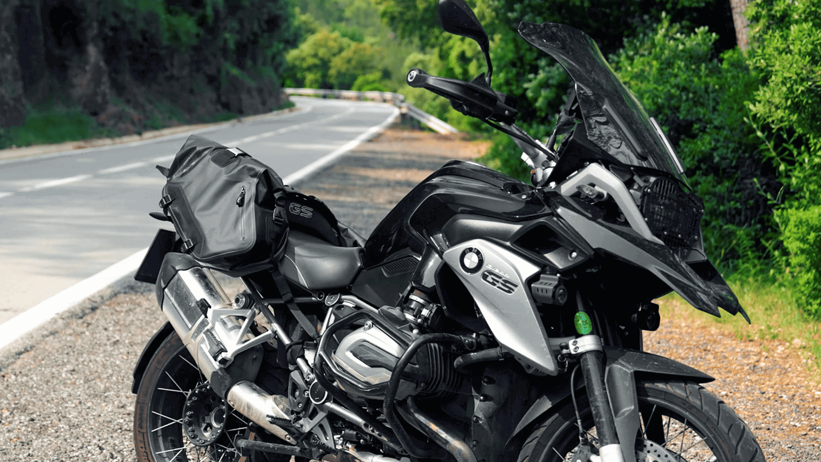 LS2 luggage on a BMW motorcycle