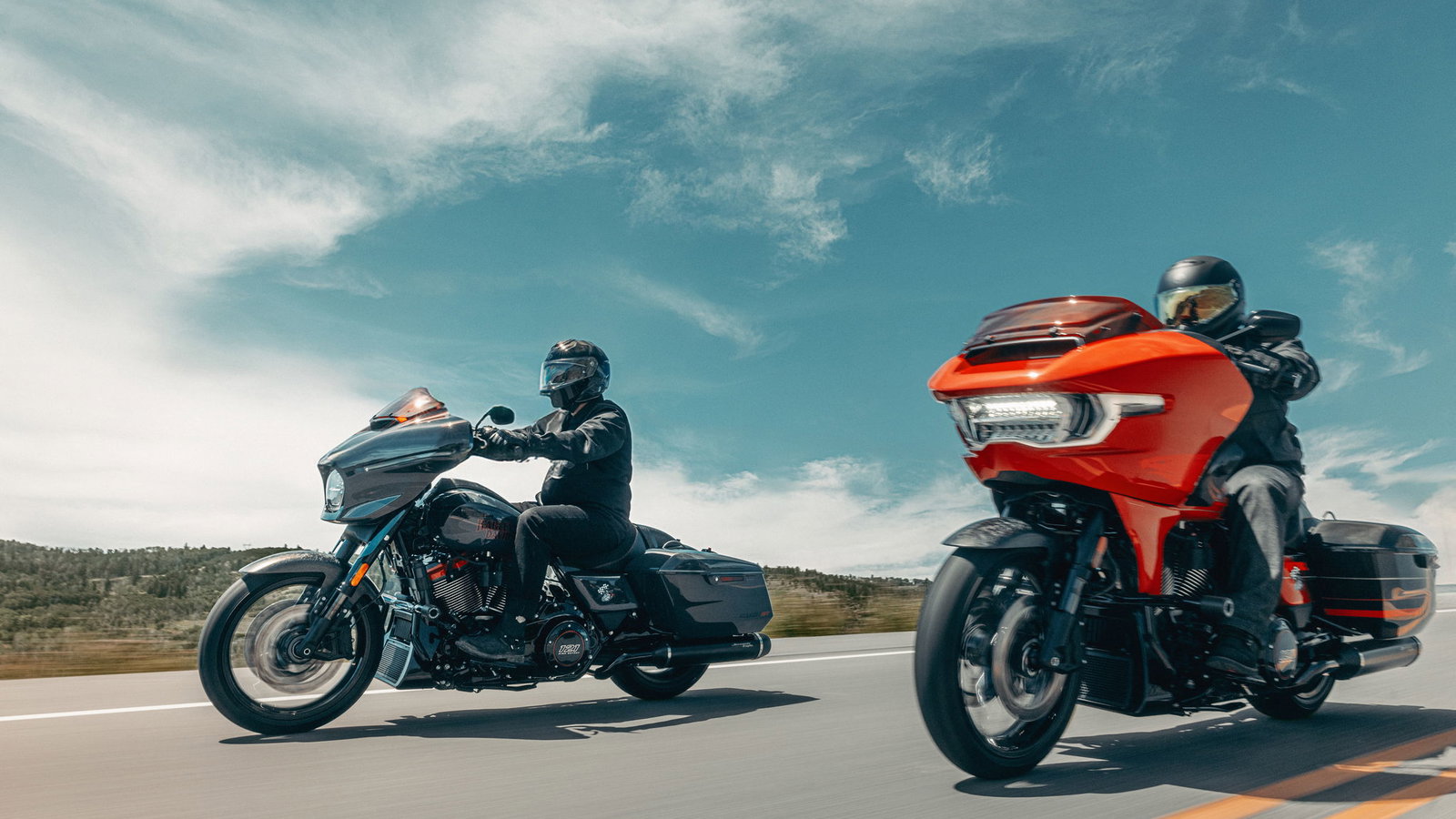 The CVO Street Glide ST (L) and CVO Road Glide ST (R)