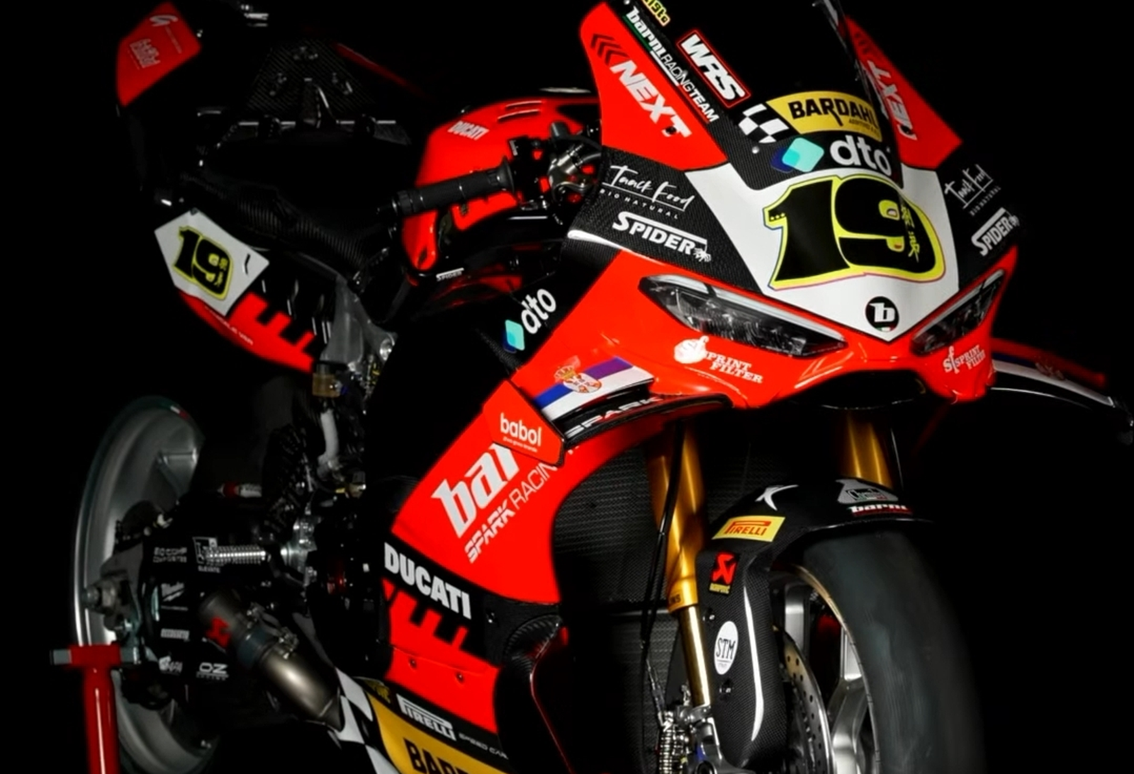 Alvaro Bautista's 2026 Barni Ducati in the team launch video. Credit: Instagram/Barni Spark Racing.