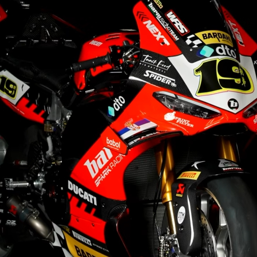 Alvaro Bautista's 2026 Barni Ducati in the team launch video. Credit: Instagram/Barni Spark Racing.
