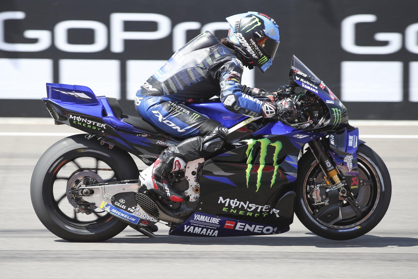 Alex Rins riding Yamaha's inline-four M1 bike. Photo credit - Gold and Goose
