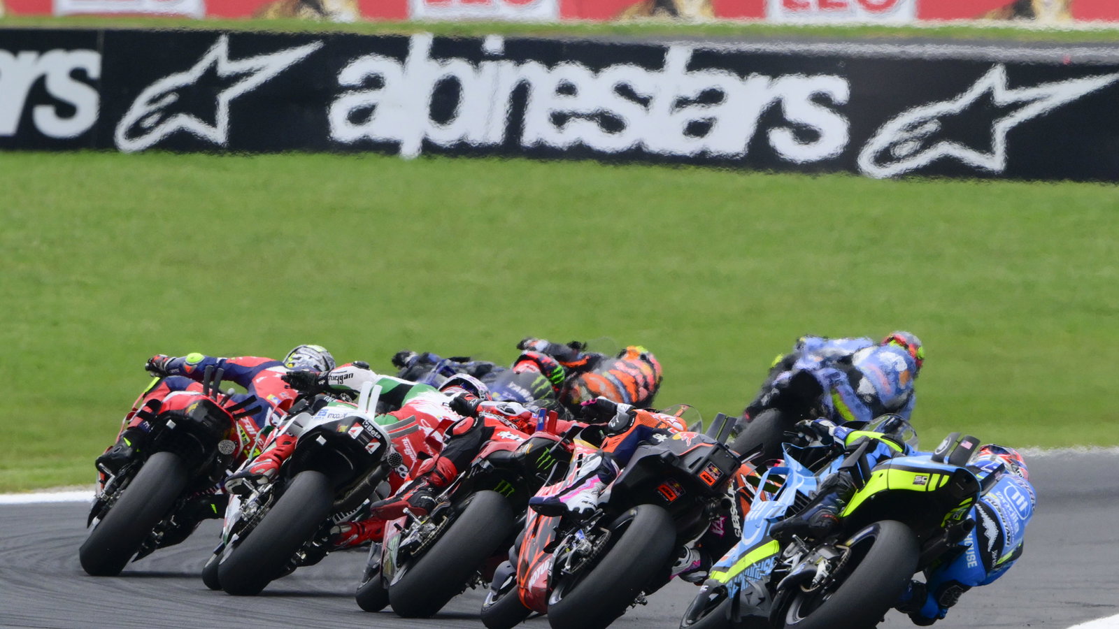 MotoGP bikes racing at Phillip Island