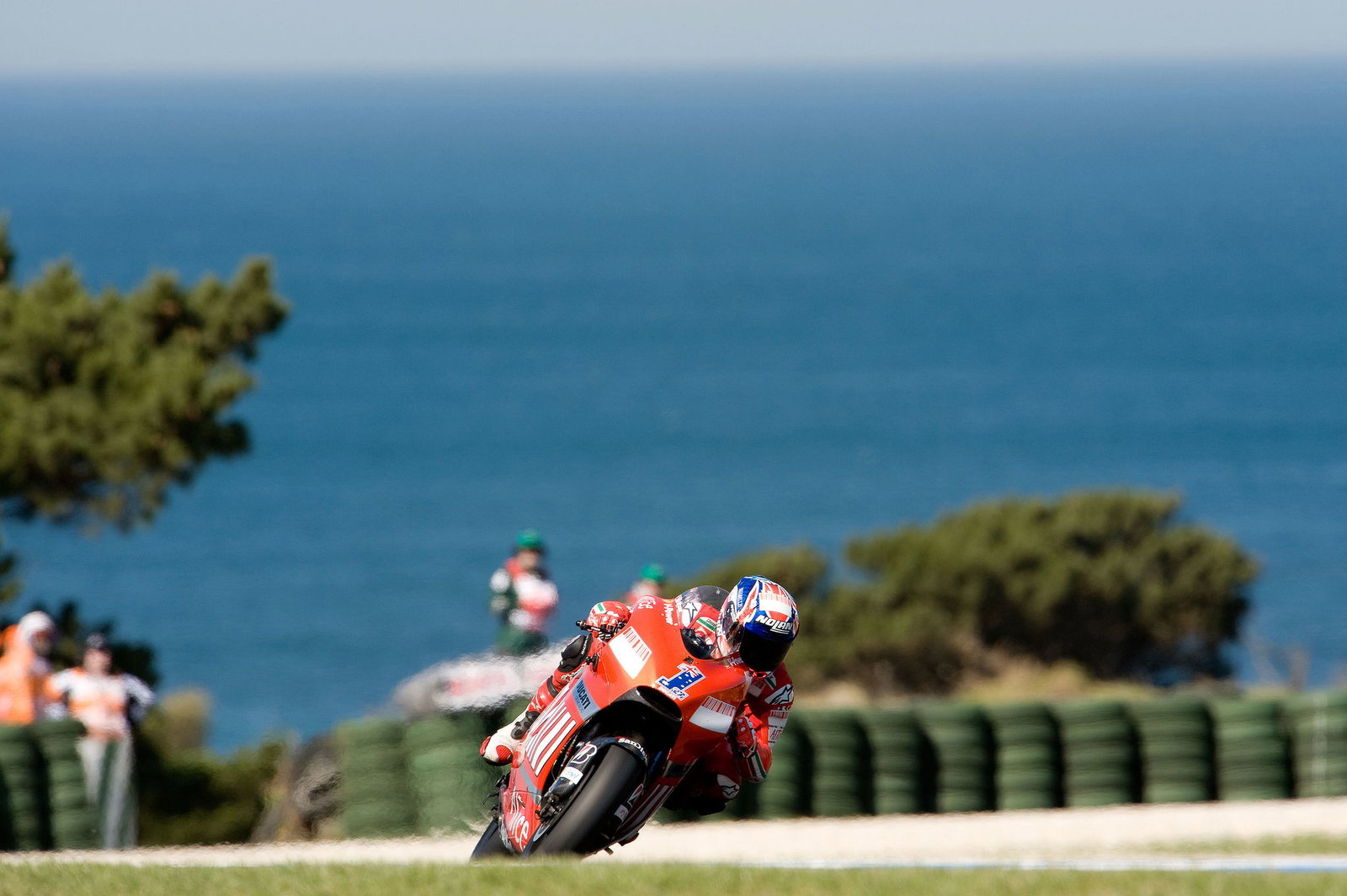 Casey Stoner riding a Ducati at Phillip Island