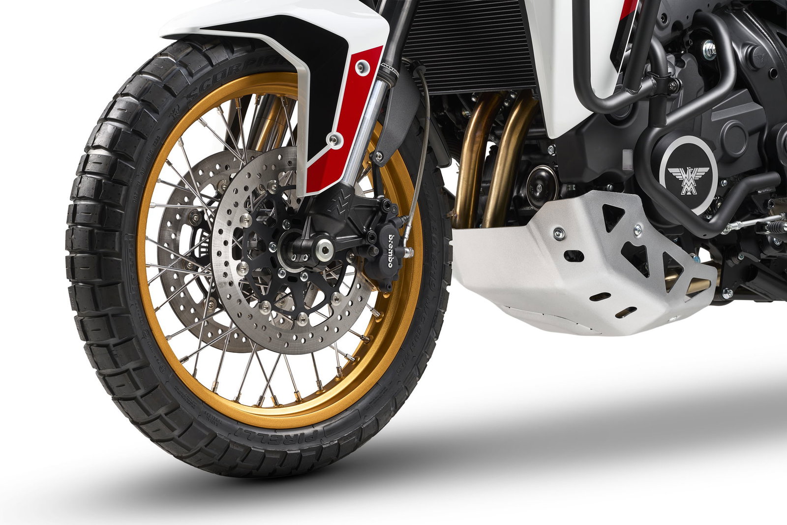 Gold wheels on the new Moto Morini X-Cape 700 