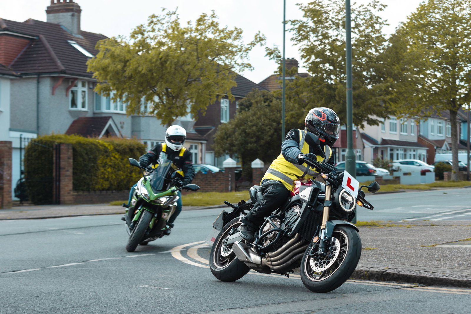 A learner rider with an instructor