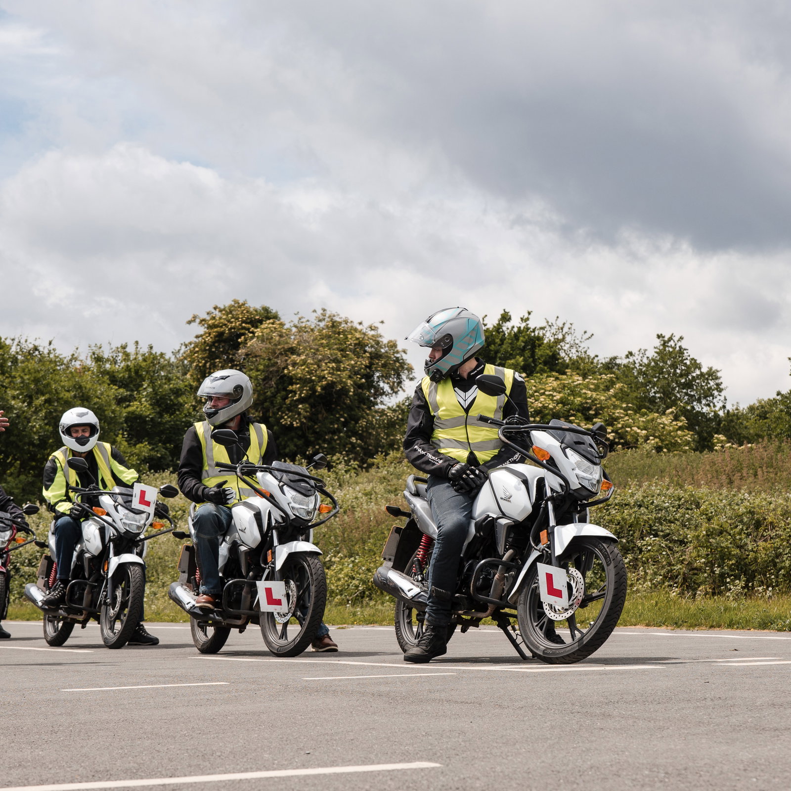 Learner riders at a Phoenix Motorcycle Training school
