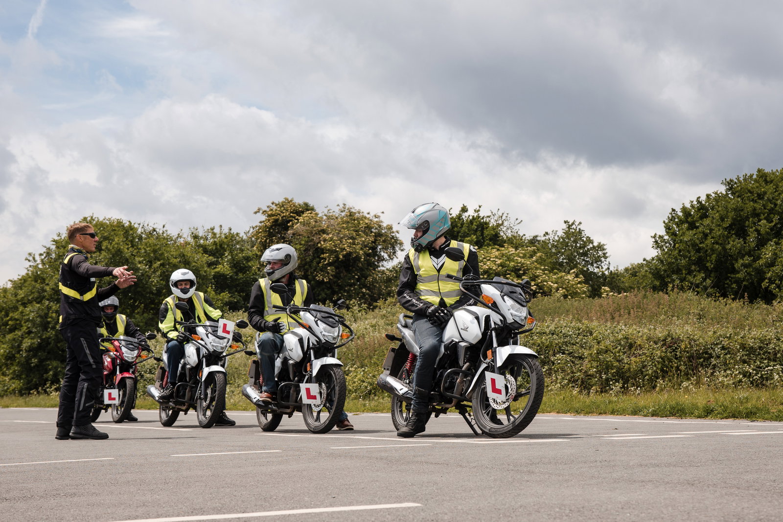 Learner riders at a Phoenix Motorcycle Training school