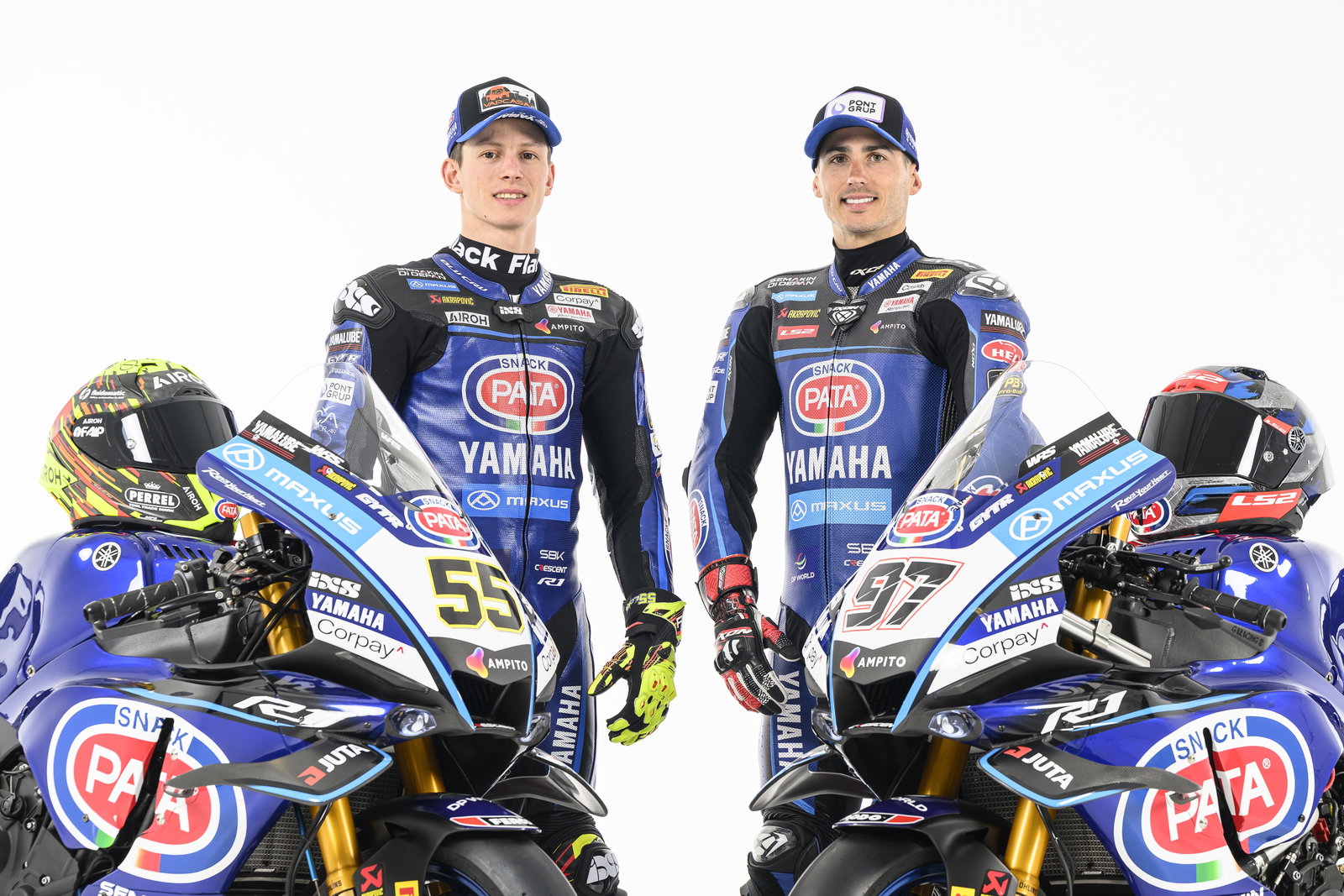 Andrea Locatelli and Xavi Vierge with 2026 Pata Yamaha. Credit: Yamaha.