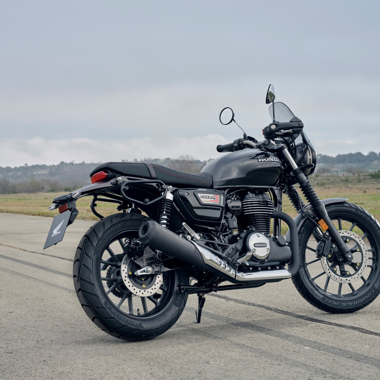 The Honda GB350S parked off-road