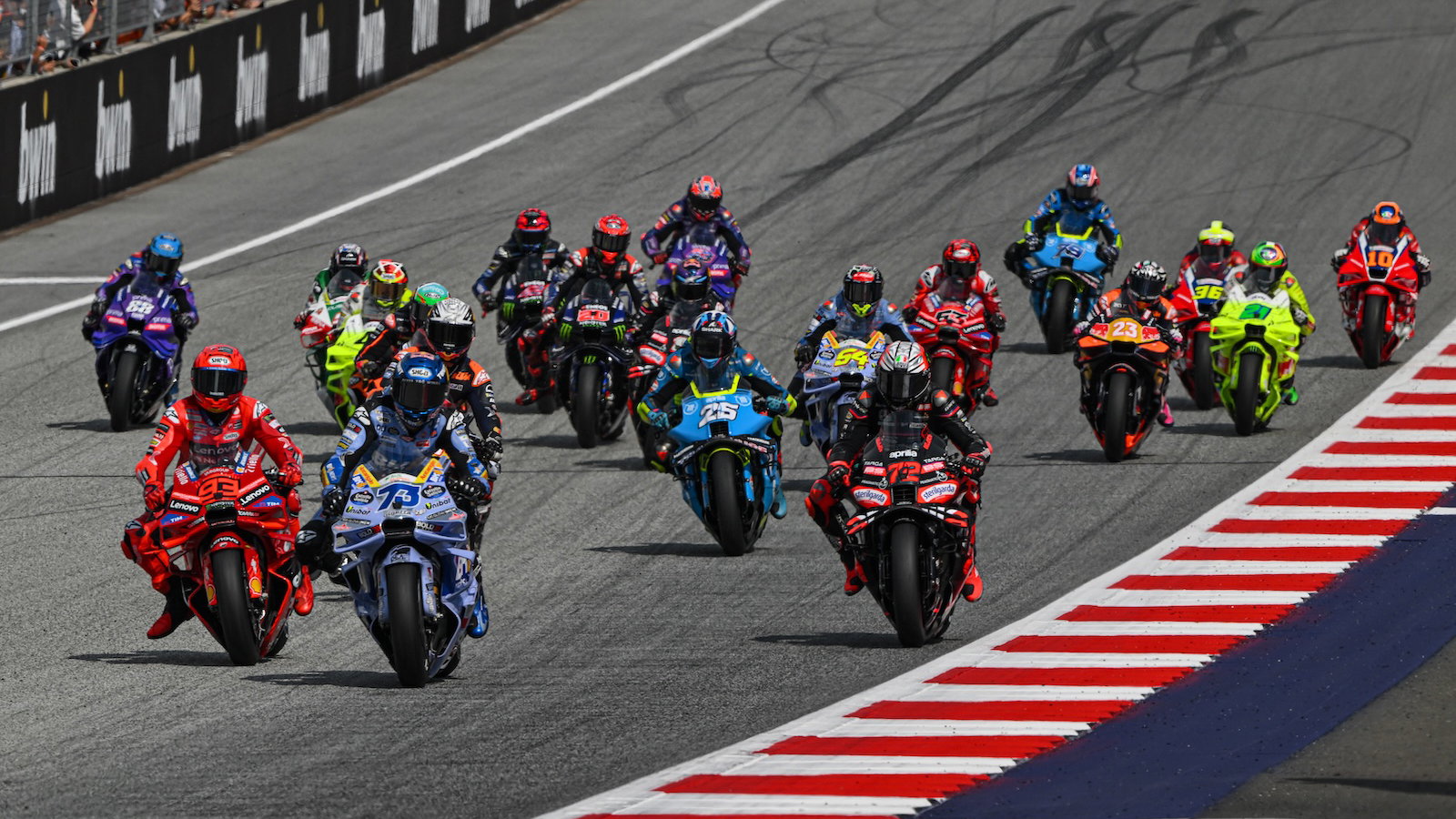 The MotoGP heading into turn one