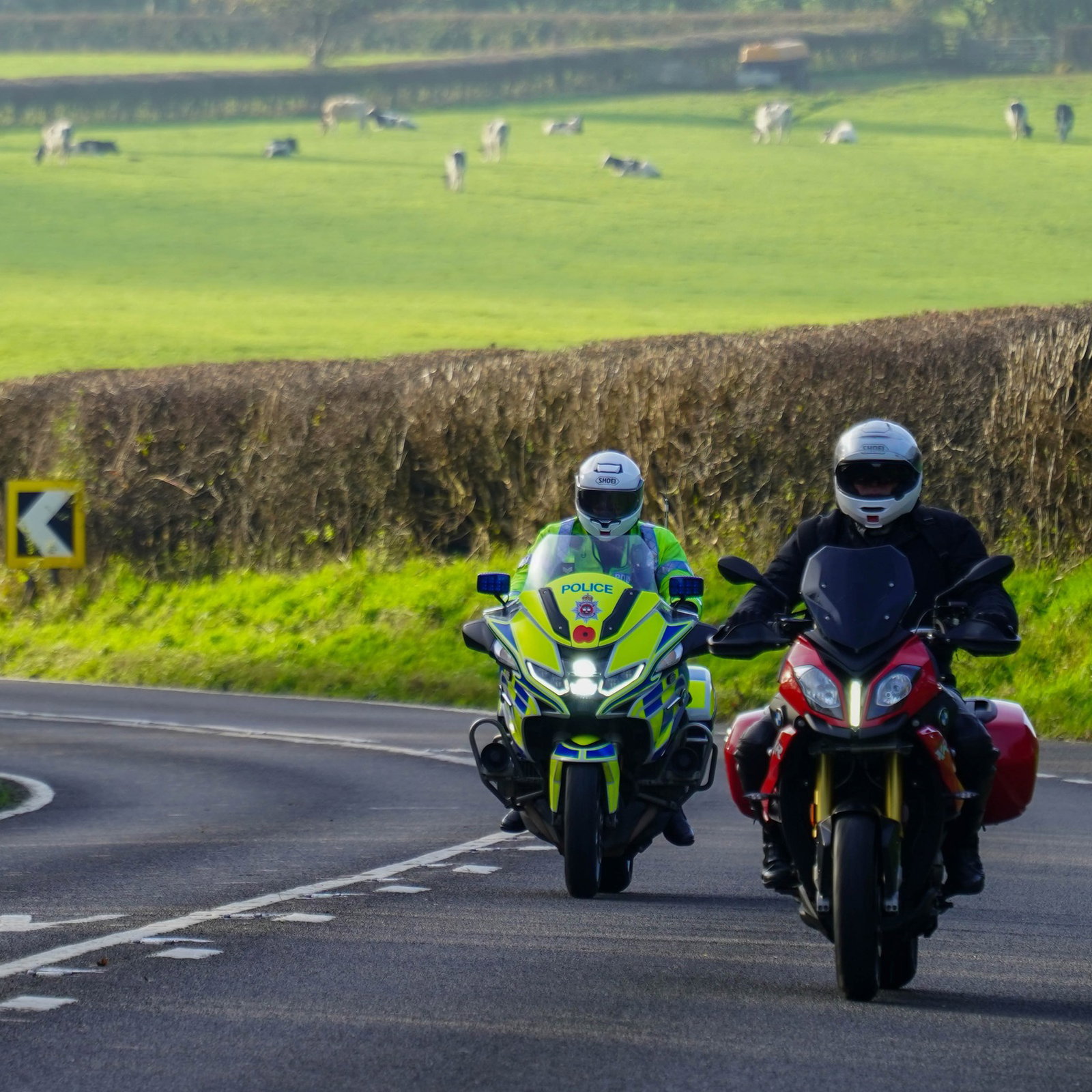 Riders in action as part of the BikeSafe programme. Photo credit - BikeSafe