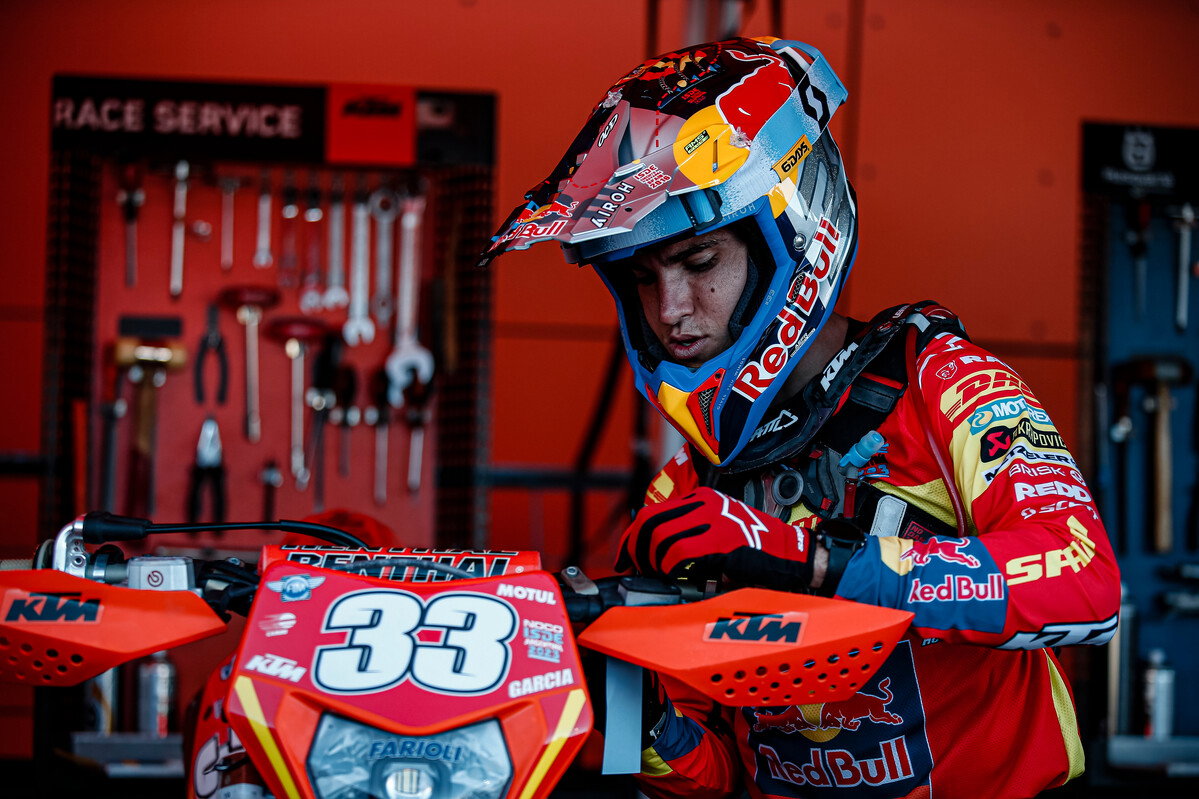 A KTM rental bike with its rider