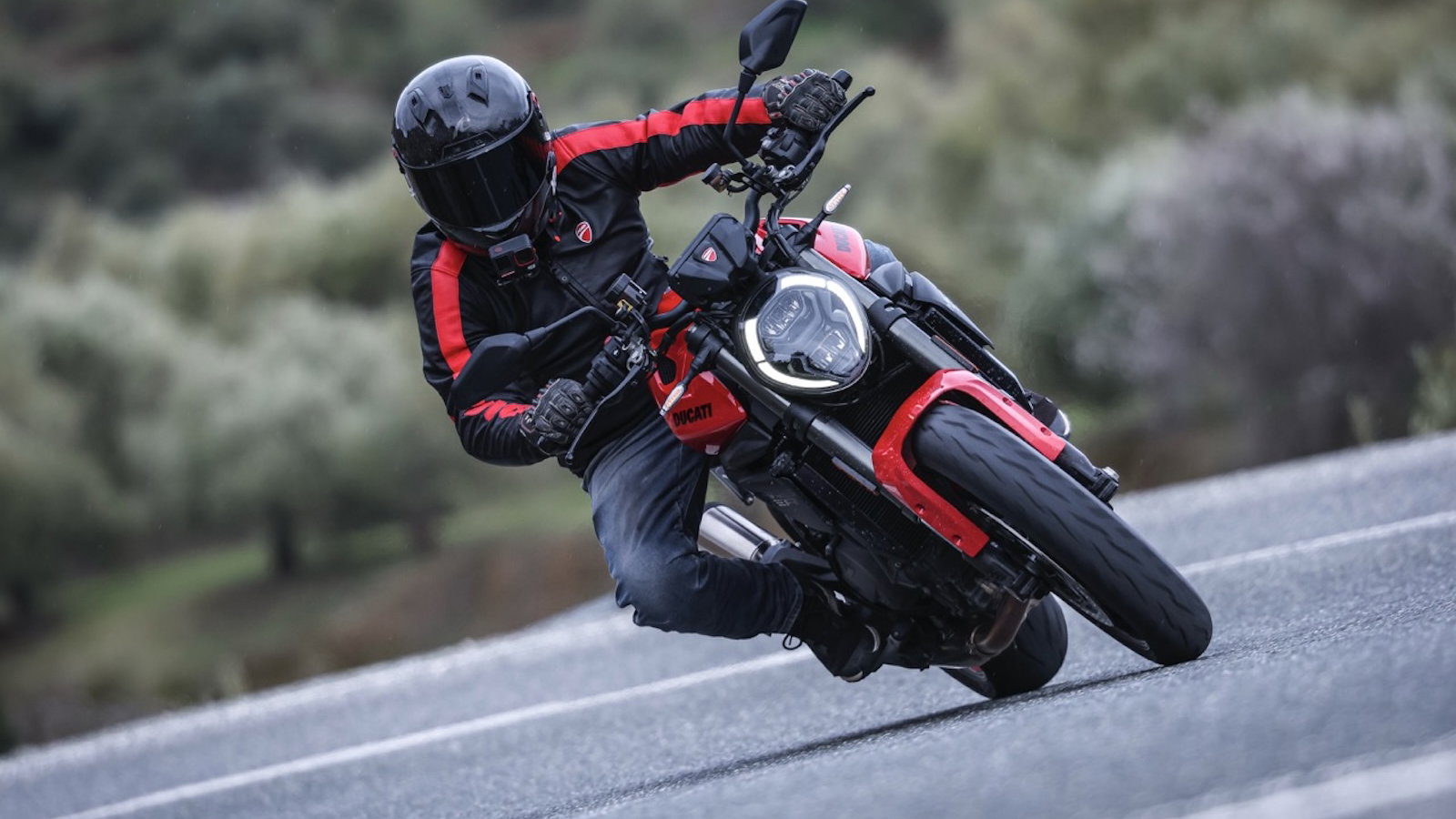 The 2026 Ducati Monster V2 - riding