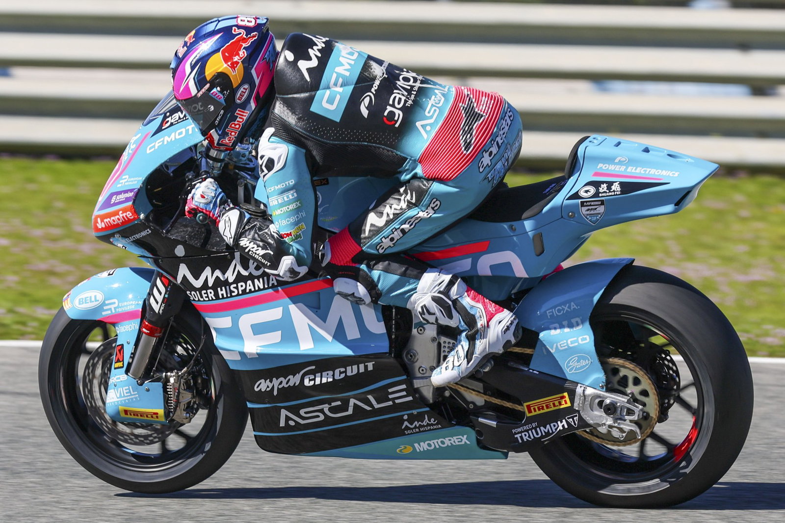 David Alonso, February 2026 Jerez Moto2 Test. Credit: Gold and Goose.