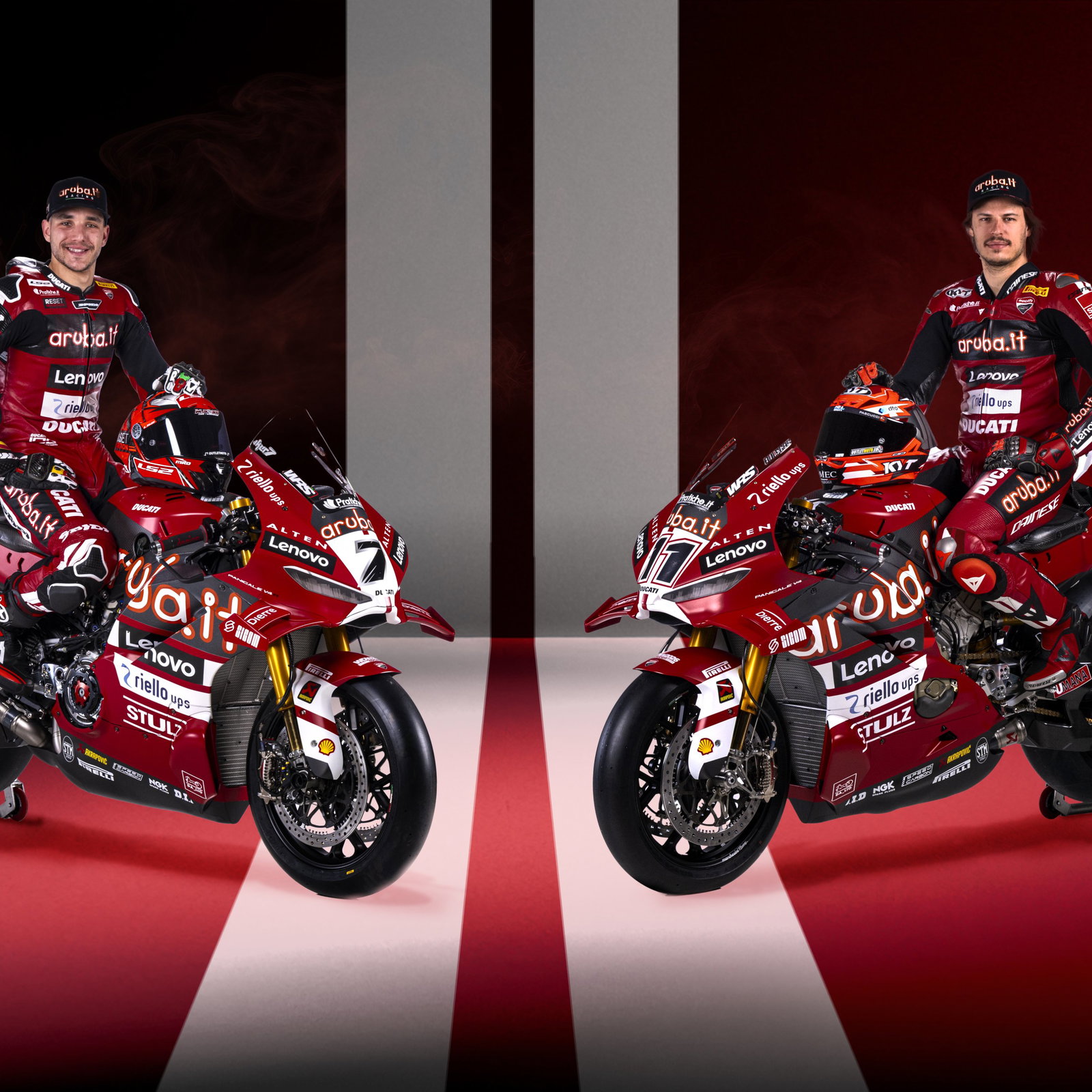 Iker Lecuona and Nicolo Bulega on 2026 WorldSBK Ducatis. Credit: X/Aruba.it Racing Ducati.