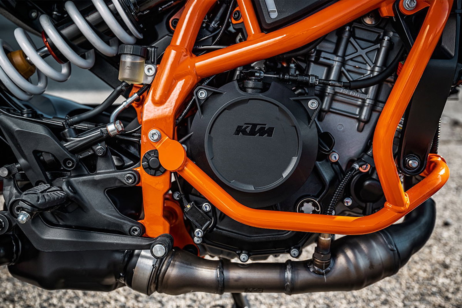 A KTM 390 LC8c engine