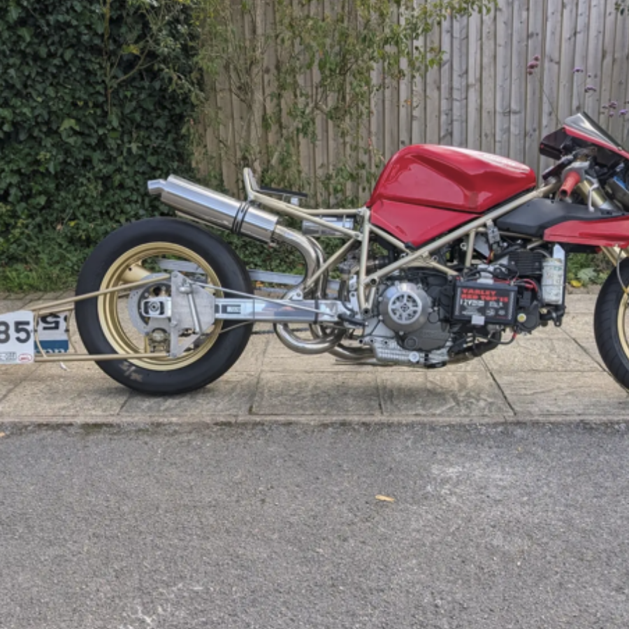 Ducati 916 drag bike. Photo credit - Iconic Auctioneers
