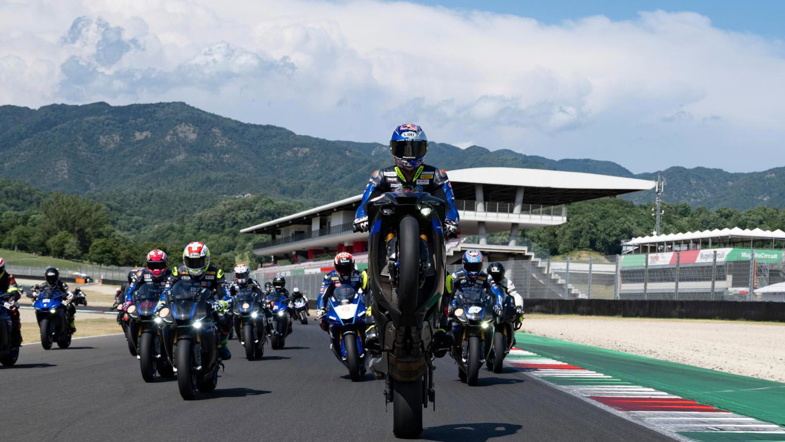 Yamaha riders riding at Mugello