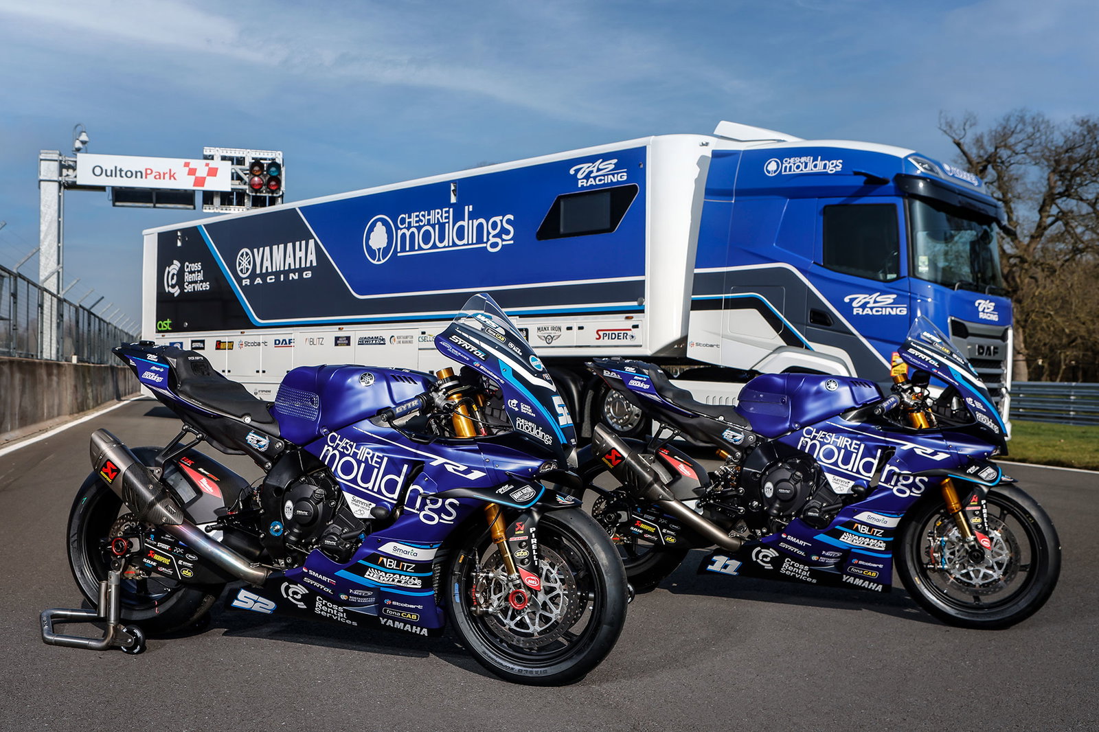 Cheshire Mouldings Yamaha bikes. Credit: TAS Racing/British Superbike Championship