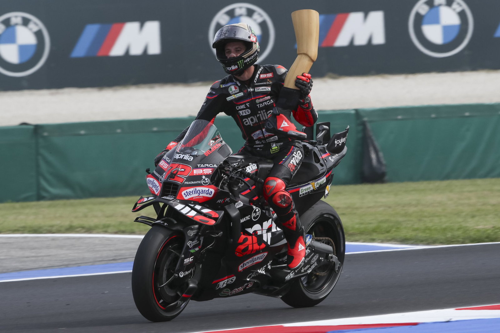 Marco Bezzecchi, 2025 MotoGP San Marino Grand Prix, cooldown lap. Credit: Gold and Goose.