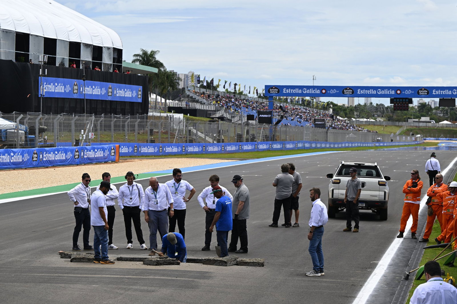 Track work at Goiania after MotoGP qualifying. Credit: Gold and Goose.