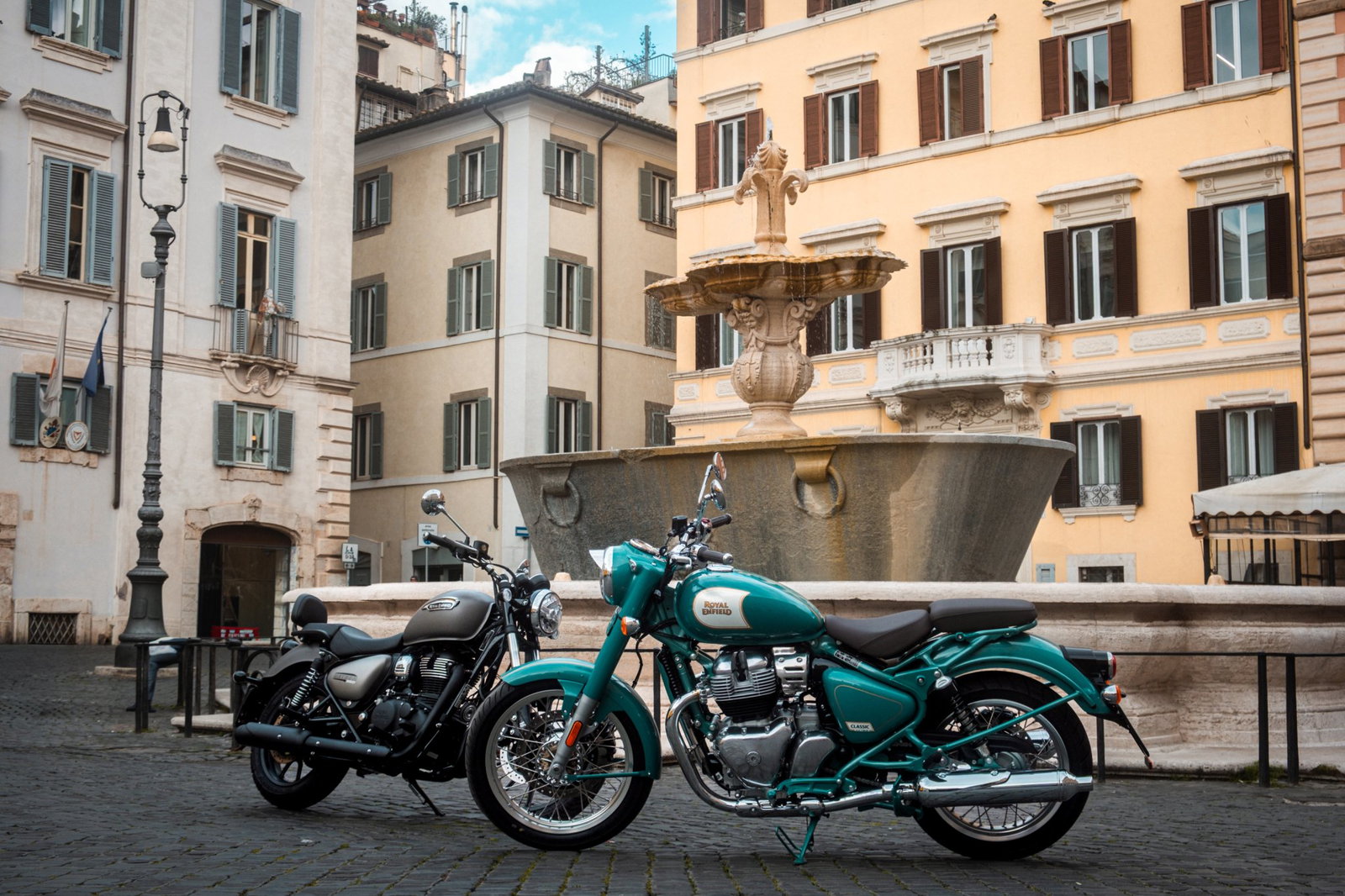 Royal Enfield motorcycles in Rome