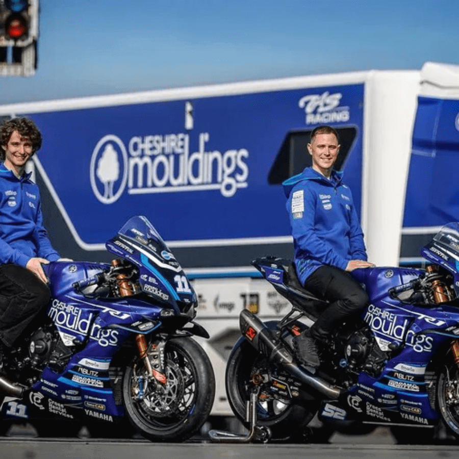 Rory Skinner, Danny Kent on the Cheshire Mouldings Yamahas. Credit - TAS Racing