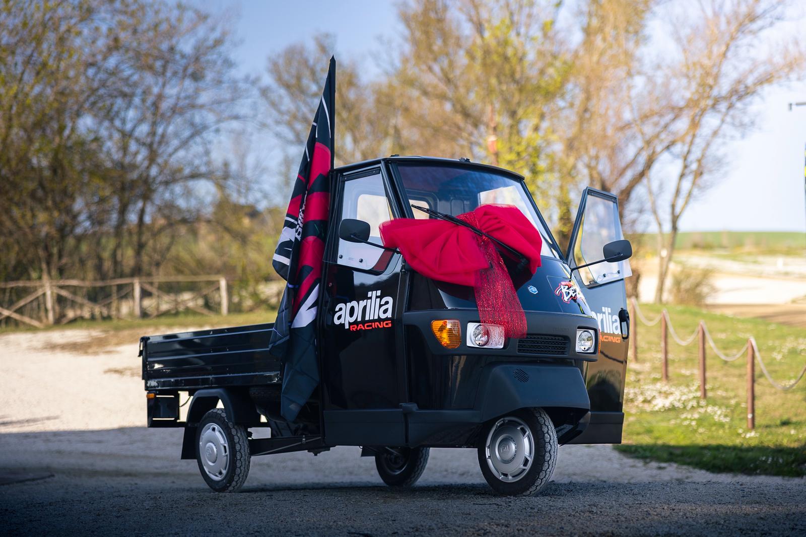 Marco Bezzecchi's Piaggio Ape. Credit: Aprilia Racing.