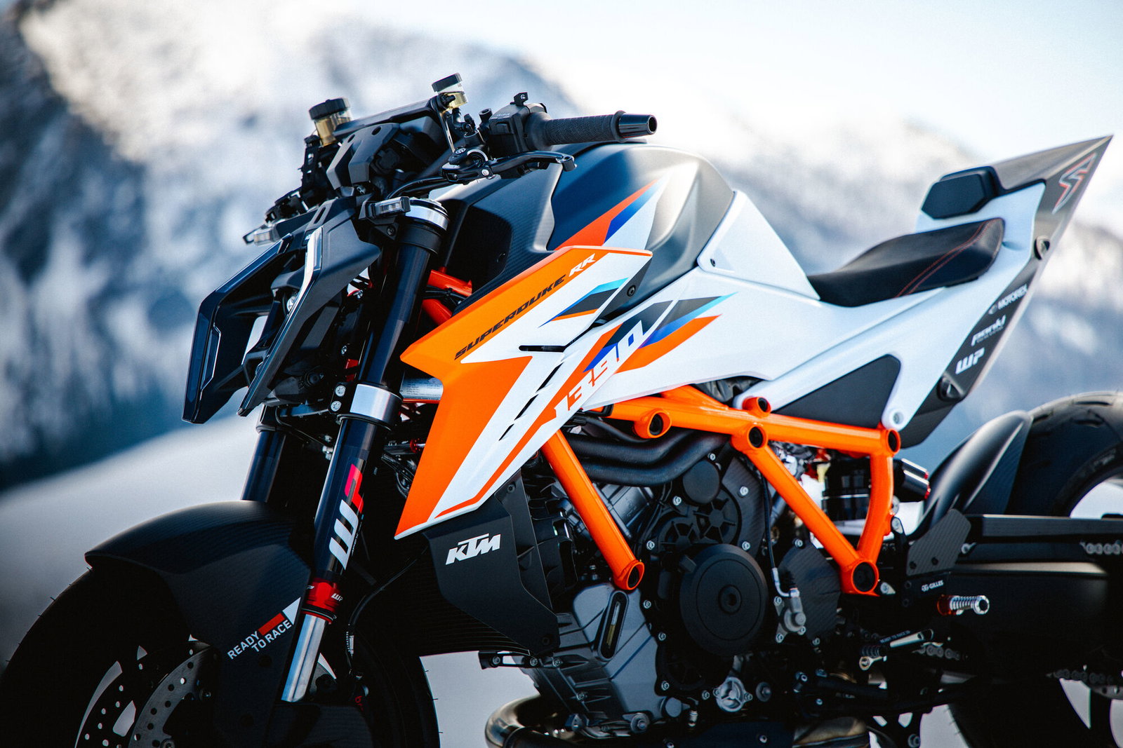 The 1390 Super Duke RR with a multi-coloured paint scheme