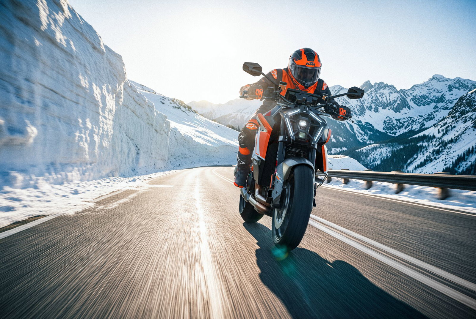 The KTM 1390 Super Duke RR on the road