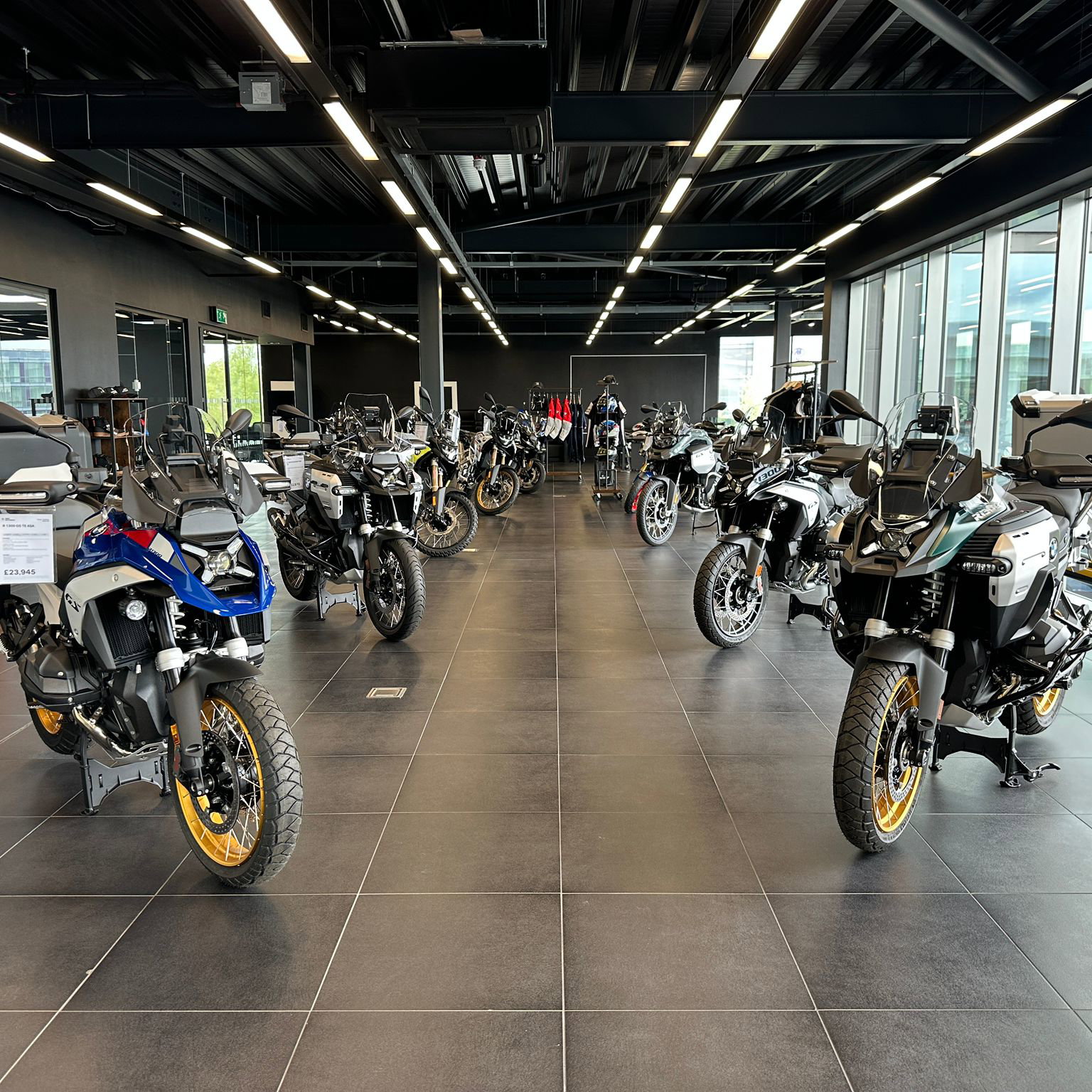 BMW Motorcycles inside the new Reading showroom.