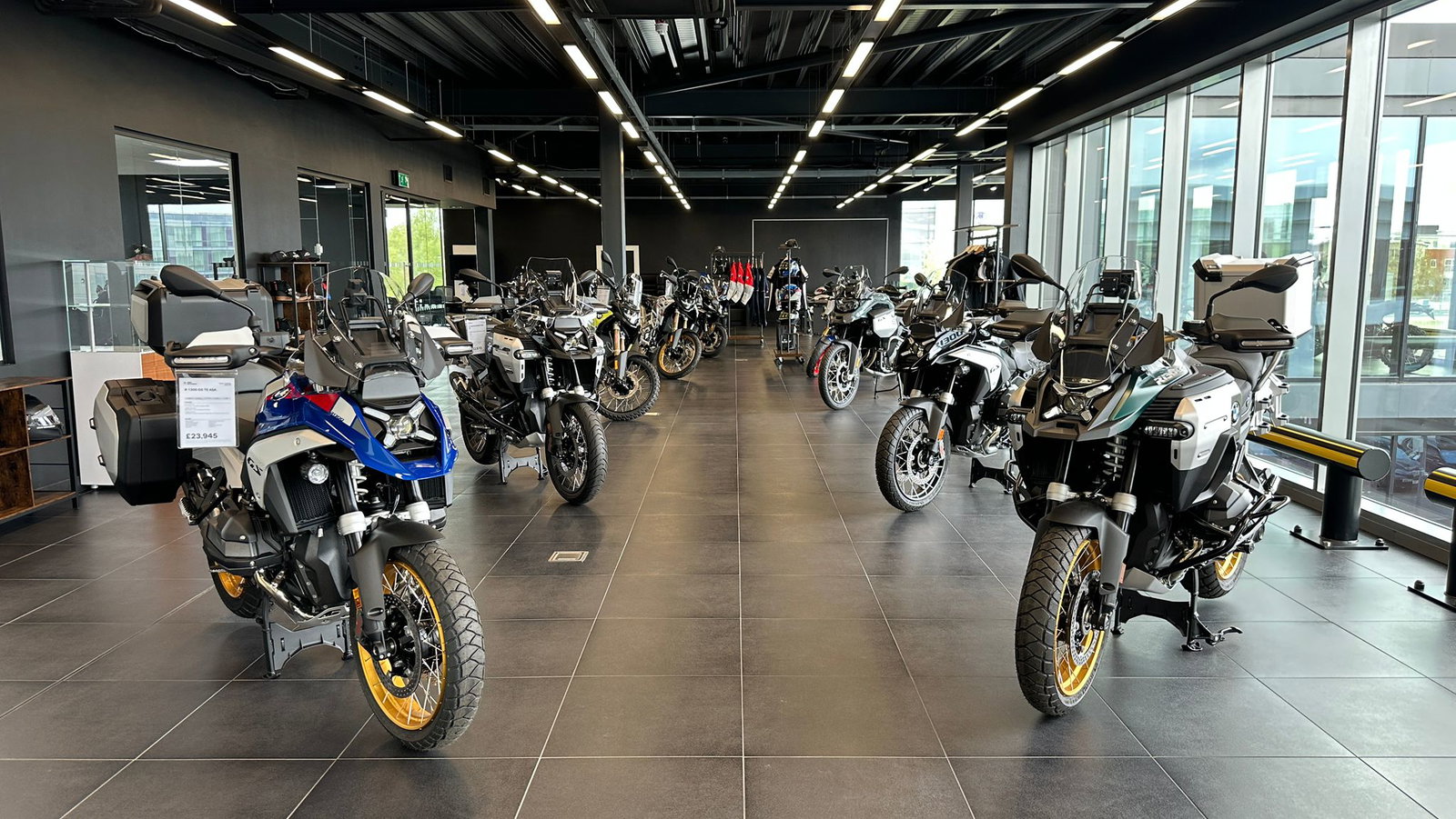 BMW Motorcycles inside the new Reading showroom.