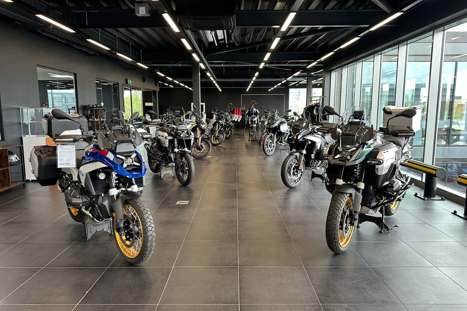 BMW Motorcycles inside the new Reading showroom.