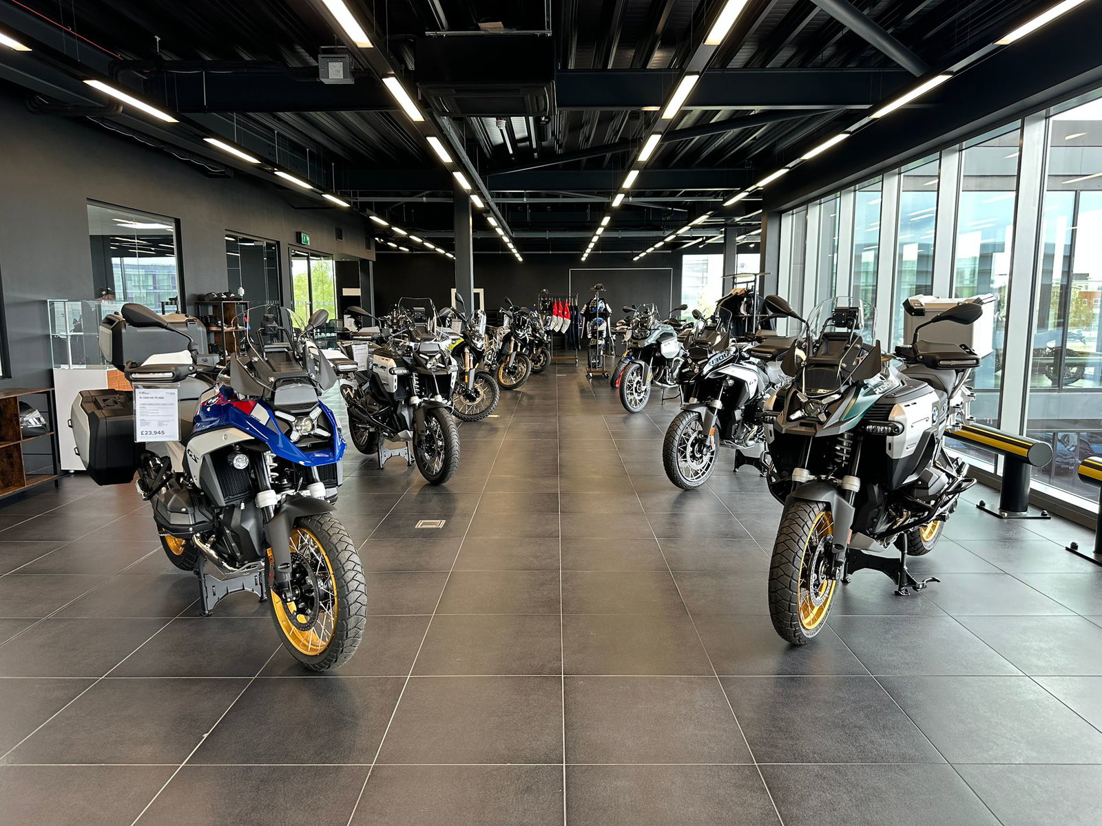 BMW Motorcycles inside the new Reading showroom.