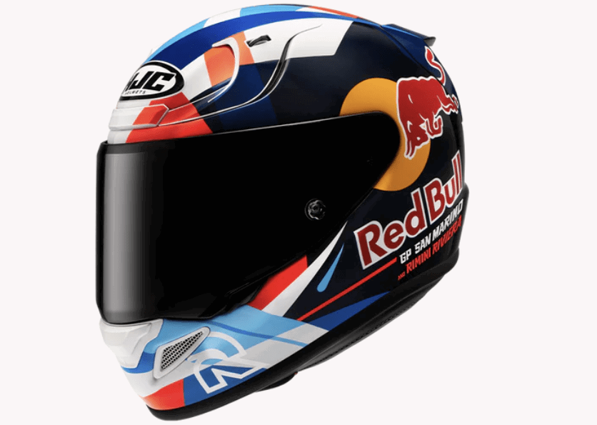 HJC RPHA 12 Red Bull Misano II feature flowing colours. Photo credit - HJC