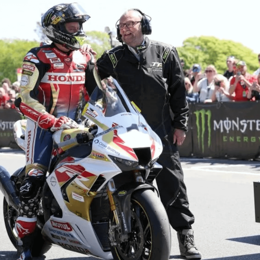 John McGuinness at the start of a TT race