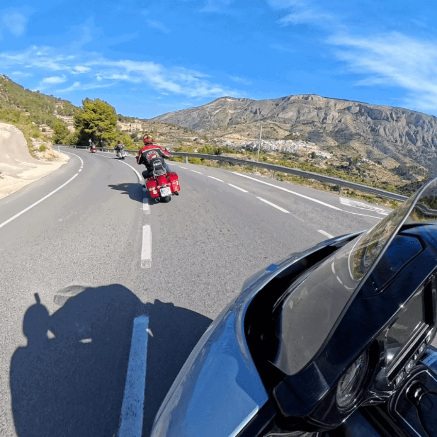 Indian motorcycles riding together. 