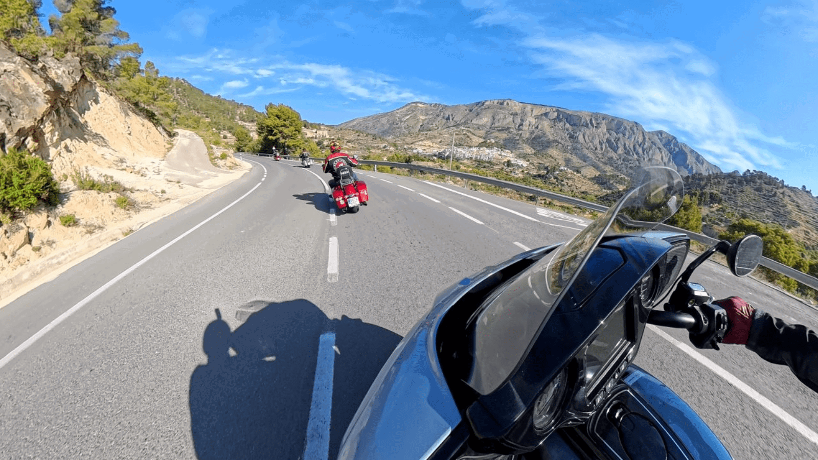 Indian motorcycles riding together. 