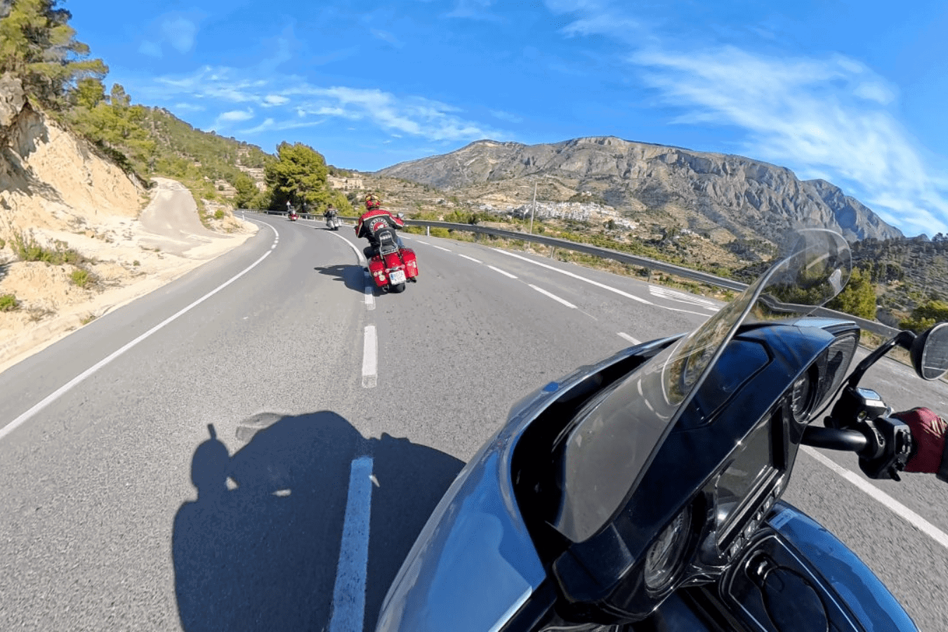 Indian motorcycles riding together. 